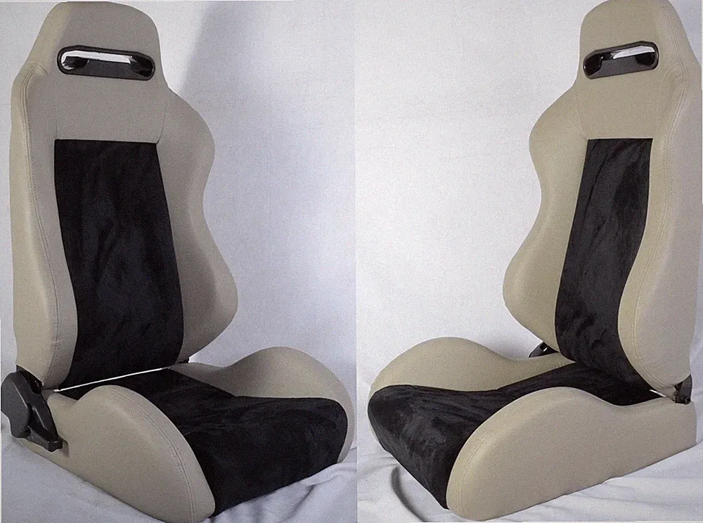 1 PAIR GRAY & BLACK 2 TONE ADJUSTABLE RACING SEATS FIT FOR BMW NEW