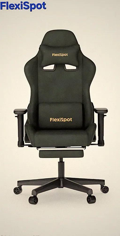 Adjustable Reclining Gaming Chair with Footrest (R1) Green