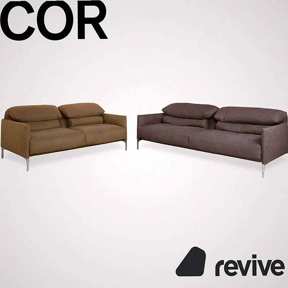 COR Avalanche Fabric Set 2-Seater Loveseat Manuelle Recliner Bronze Brown Red