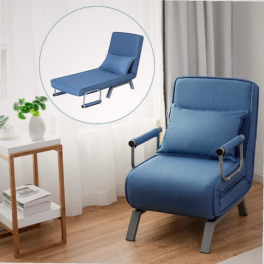 Folding Sofa Bed Sleeper Convertible Armchair Lounge Couch 5 Position w/ Pillow