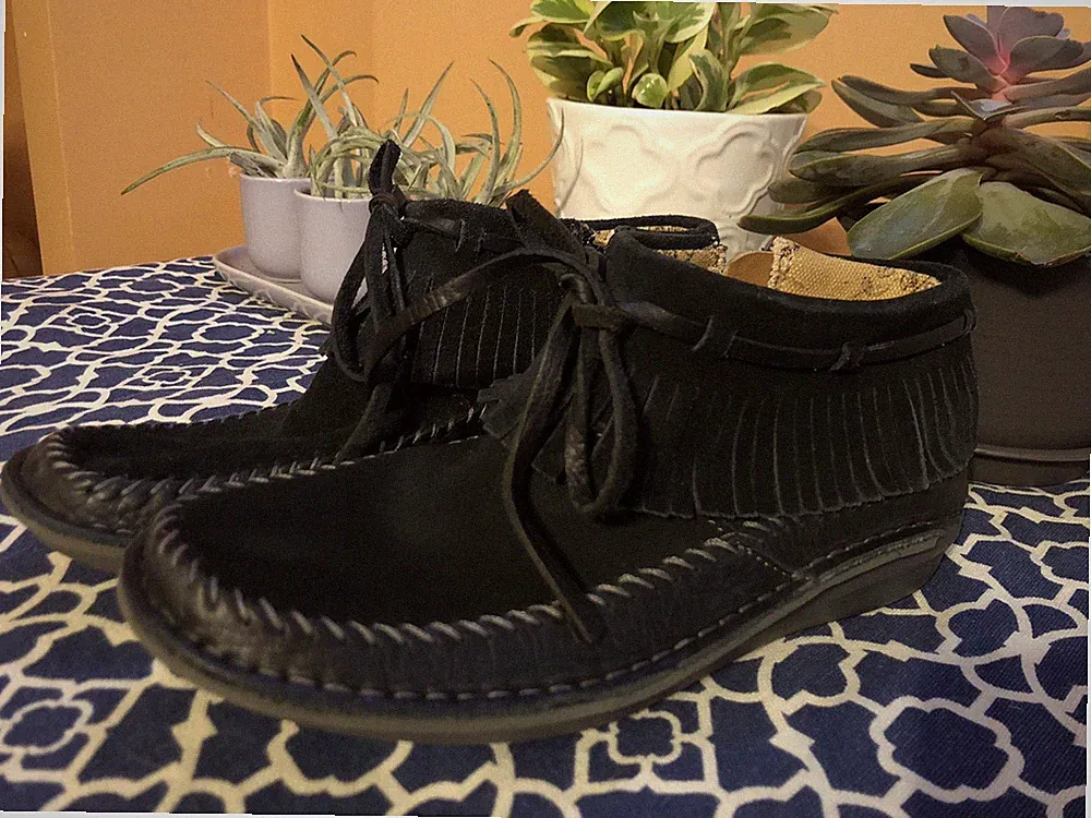 HUSH PUPPIES Womens Recline H503747 Black Suede Side Zipper Size 5.5 M