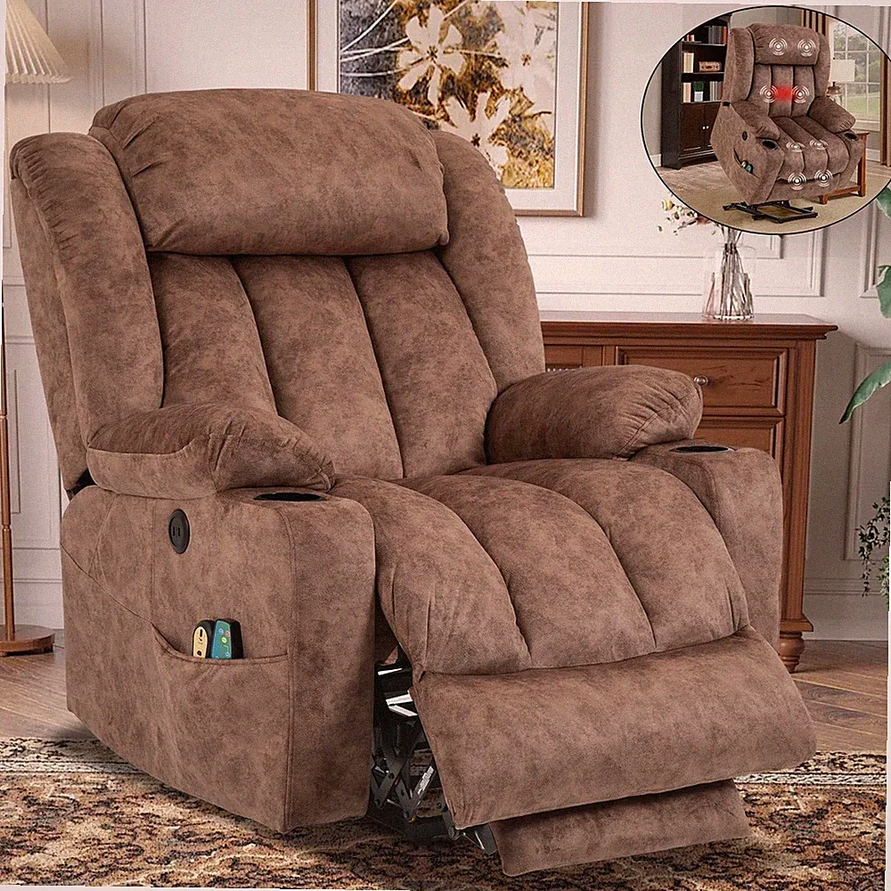 Large Electric Power Lift Recliner Chair with Extended Footrest for Elderly Big