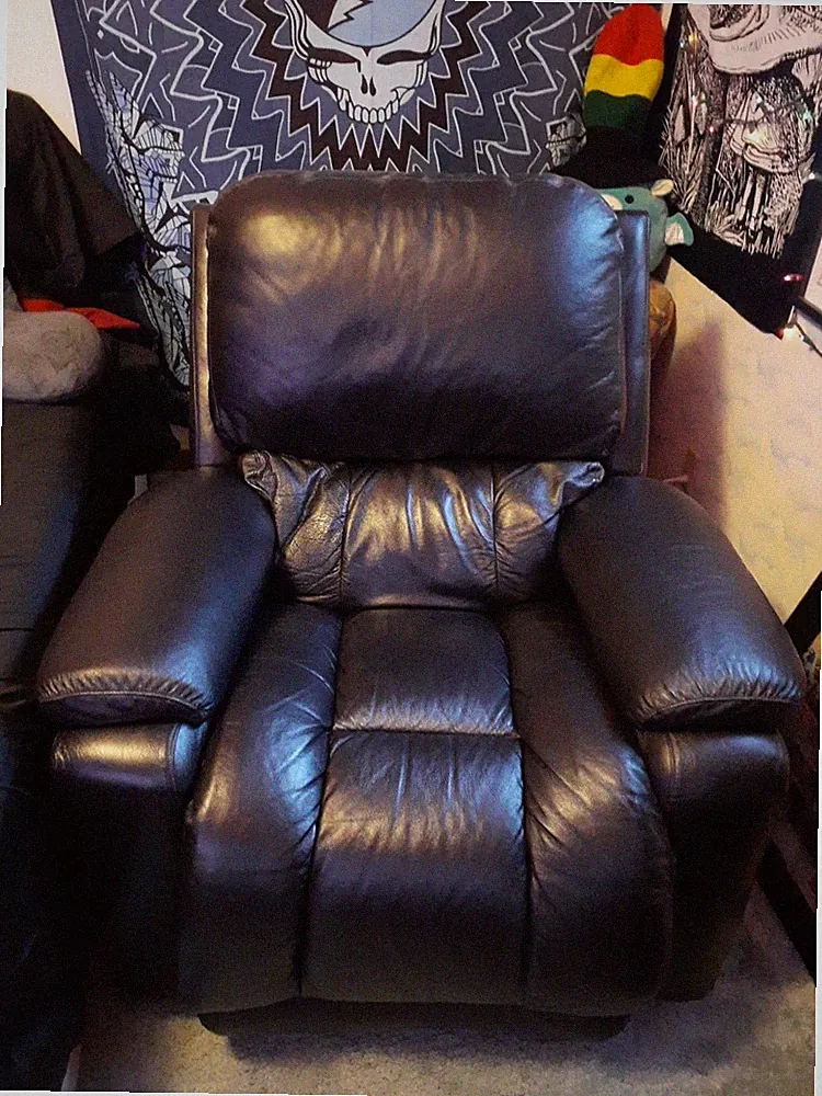 Lazy Boy Black Leather Rocking,Reclining Chair,Non Electric,Non Swivel