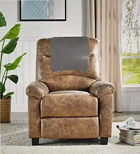 New Recliner GREY Handmade Genuine Lambskin Leather Protector Headrest Slipcover