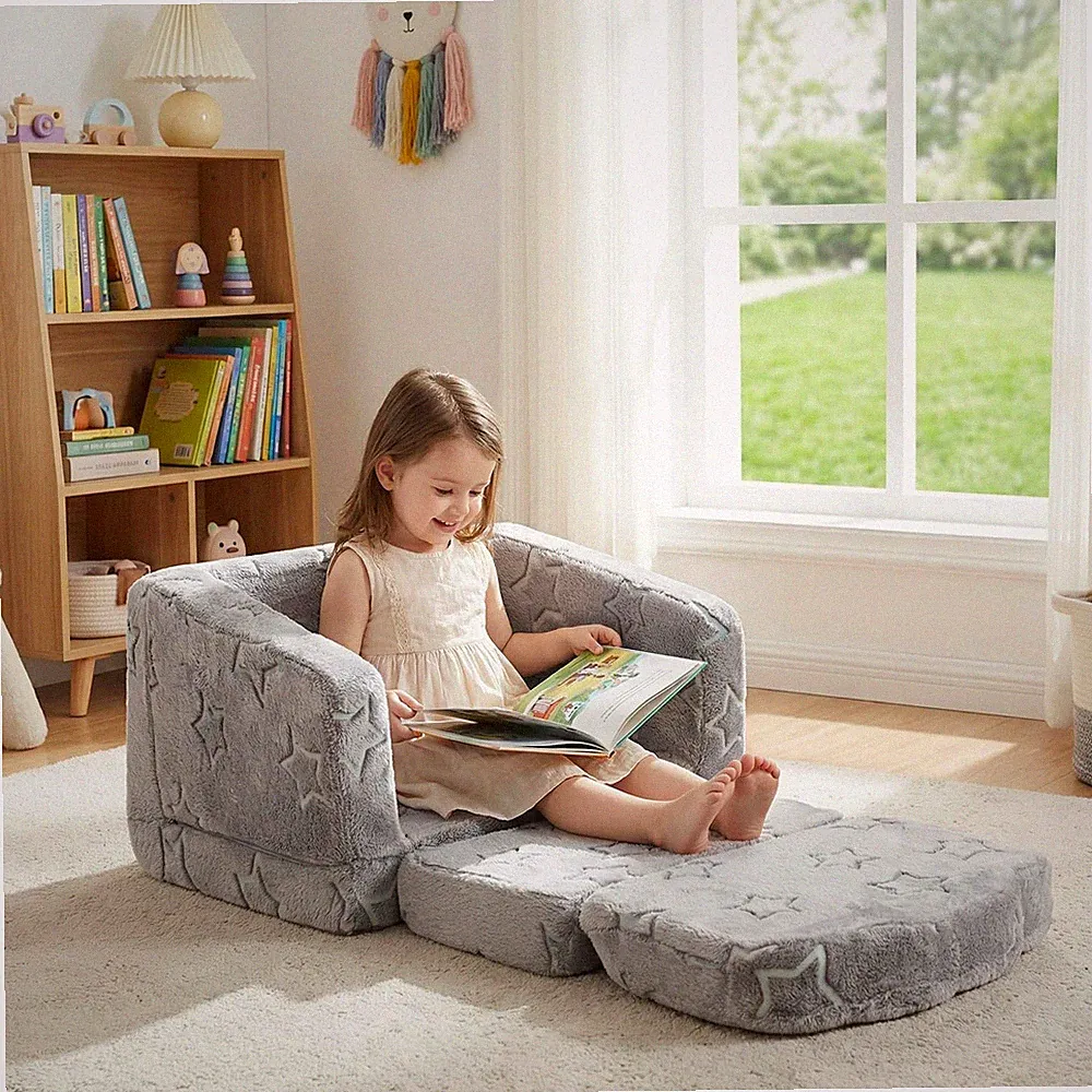 Play Couch Sofa for Kids Fold Out Flip Out Kids Sofa Chair 2 in 1 Convertible...