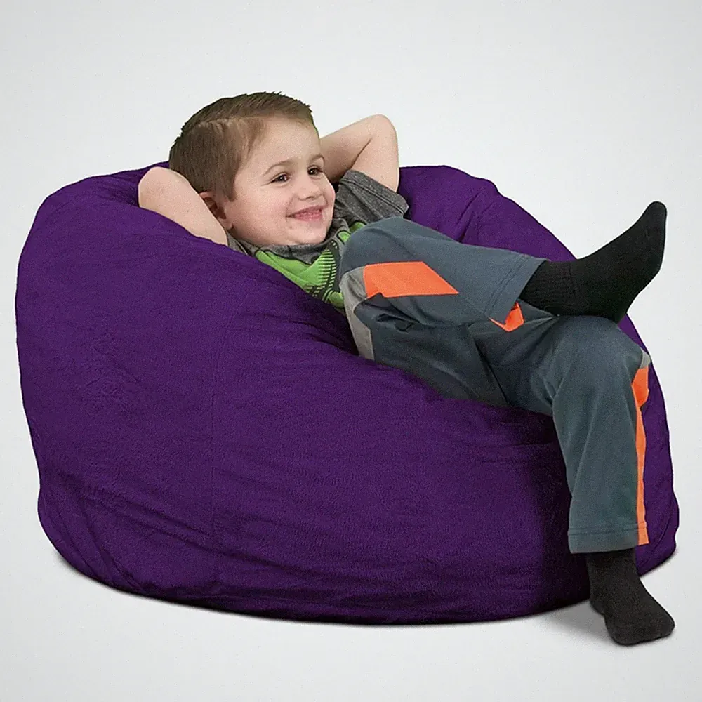 Ultimate Sack Kids Bean Bag Chair, Oversized Comfy Lounger, Purple (Open Box)